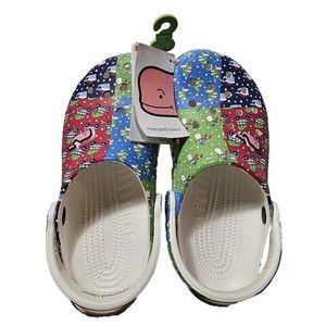 New Holiday VINEYARD VINES Crocs Classic Clog kid Size J4  Christmas Shoes